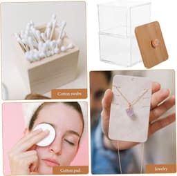 1set Stapelbare Transparante Organizer Voor Make-up Multifunctionele Opbergdoos Voor Wattenstaafjes Wattenpads Make-up Sponsjes Haaraccessoires Compacte Badkameroplossing — thumbnail 5