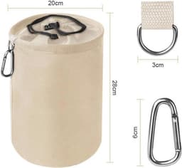 Grote pennenbak - met lanyard en karabijnhaak - Beige — thumbnail 3
