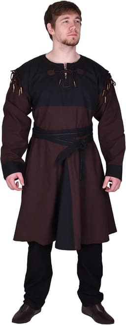 Middeleeuwse tuniek Bent met afneembare mouwen - middeleeuwse kleding - Viking - LARP - hemd - kostuum - katoen — thumbnail 1