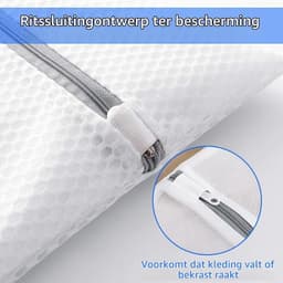 Set van 4 Grote Waszakken 50 x 60 cm, Wasnet voor Wasmachine, Herbruikbare Zak met Rits voor Fijnwas, Ondergoed en Handdoeken — thumbnail 4