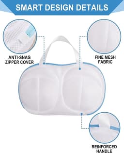 Set van 3 waszakken voor lingerie, 19 x 30 cm, met rits, ideaal voor delicate was en bescherming in de wasmachine — thumbnail 2