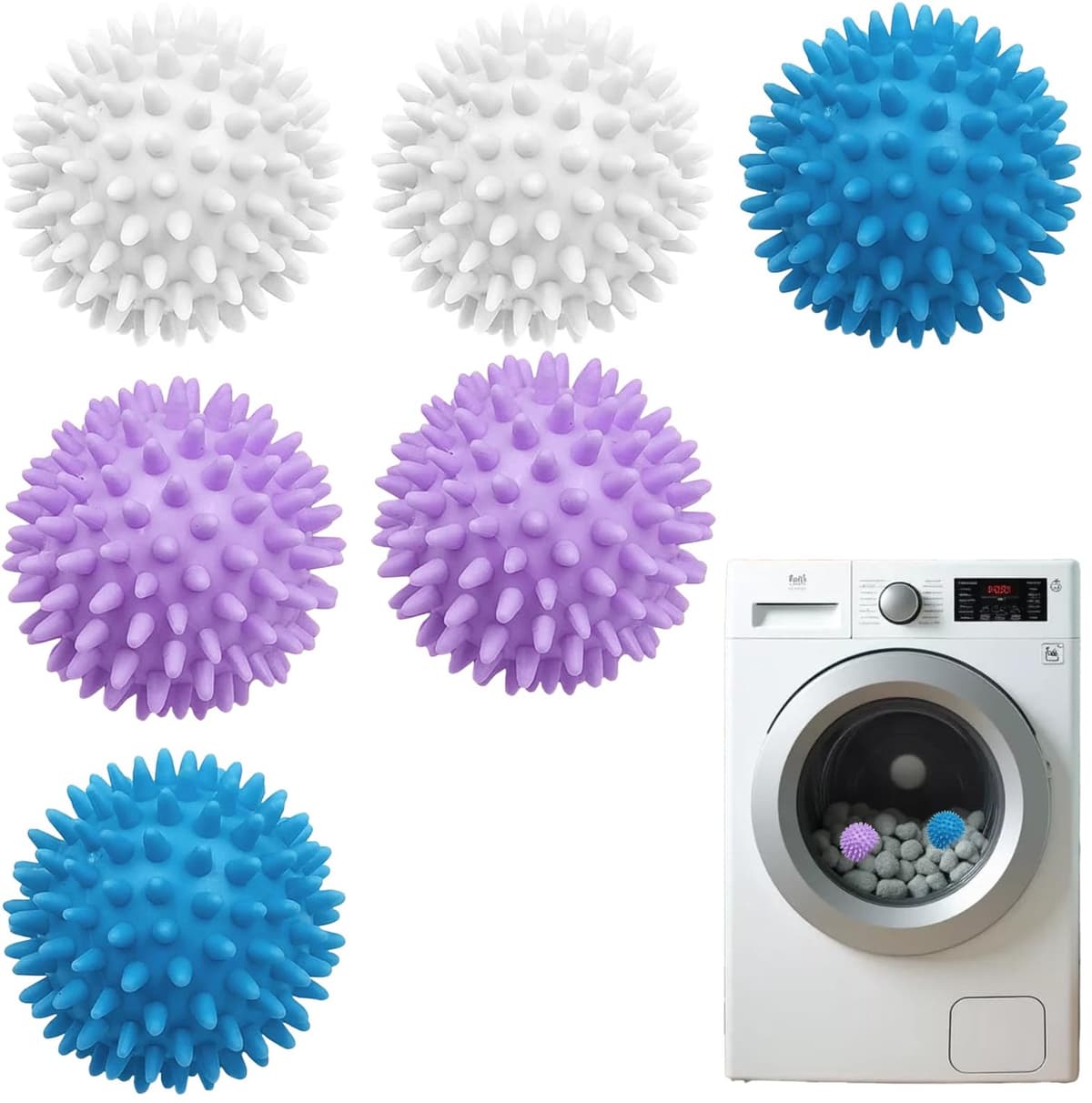 Set van 6 Herbruikbare Drogerballen voor de Wasmachine — afbeelding 1
