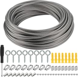 36 m Roestvrijstalen Staalkabel 2 mm met Aluminium Hulzen — thumbnail 1