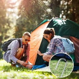 SnelShoppen - Pack van 8 Gegalvaniseerde Grondankers, J-vormige Grondpinnen, Tentstaken, Tuinankers van Gegalvaniseerd Staal, 30 cm voor Camping, Tuin — thumbnail 5