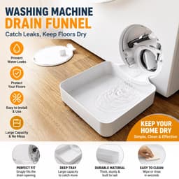 Wasmachine Lekbak Opvangbak Lekbakje - 2 Stuks - 17,5 x 16,5 x 4,5 cm - Wasmachine Filter - Maak de wasmachine schoon - Geweldige vondsten voor in huis — thumbnail 2