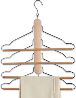 17122 Mehrfach-Kleiderbügel 40 x 41 cm, Buche / Metall Beige — thumbnail 1
