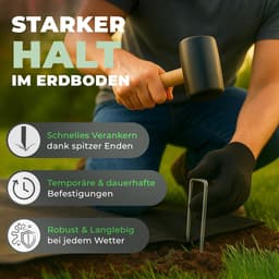 Novatool haringen grondanker 150x30x3mm 100 stuks, roestvast, duurzaam en extreem stabiel, grondnagels grondhaken grondverankering, voor tenttuin onkruidbestrijding doek landschapsarchitectuur — thumbnail 4