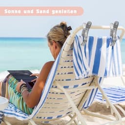 Wasknijpers 16 stuks, grote handdoekklemmen voor strandstoelen, roestvrijstalen klemmen voor handdoeken — thumbnail 5