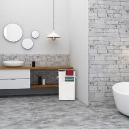 3x wasmand bamboe - wasbox opvouwbaar - 70L - vierkant - 63x36x36 cm - wit — thumbnail 5
