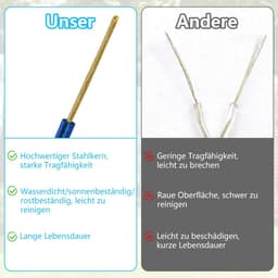 50 m extra sterke waslijn - outdoor waslijn met 2 haken - staalkern en kunststof coating - scheurbestendig en roestvrij - draagbare sterke waslijn voor thuis en kamperen — thumbnail 3