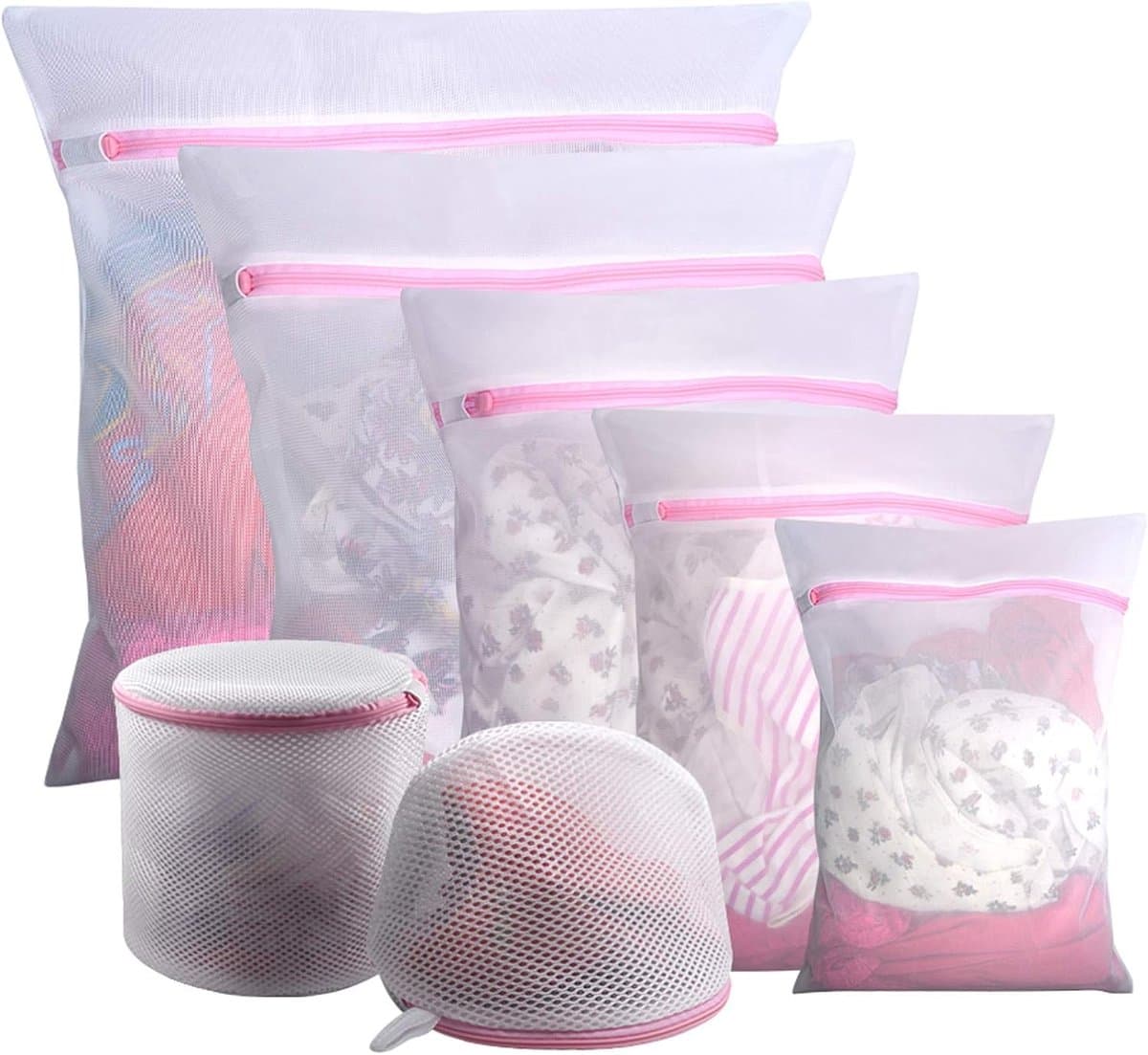 Waszak Set - Fijnmazige Netten met Premium Rits - Voor BH's/Sokken/Blouses - Beschermt Kleding in de Wasmachine - 7 Stuks — afbeelding 1