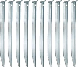 Grondankers - Set 10 XL warmgegalvaniseerde staalpalen 230x23mm V-vormige metalen vastzettingen voor zandgrond campingtent — thumbnail 1