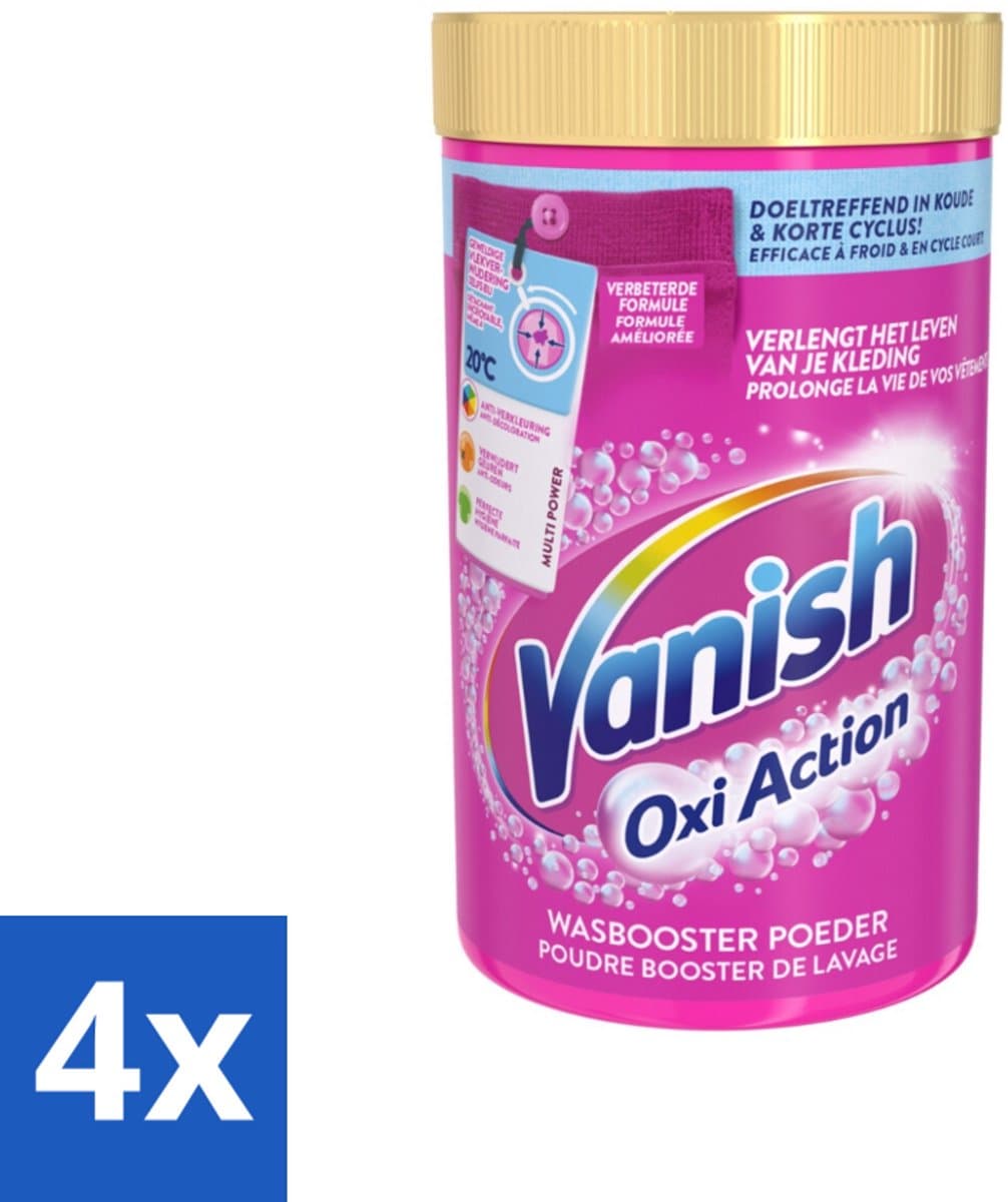 4 x Vanish Oxi Action - Vlekkenverwijderaar - Wasbooster - Gekleurde Was - 1.5 Kg - Vlekkenverwijderaar - Wasbooster - Gekleurde Was - Wasmiddel - Vlekken Verwijderen — afbeelding 1