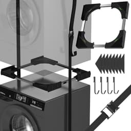Universele Slimline Stapelset voor Wasdrogers - Ruimtebesparend Ont ontwerp met Multifunctionele Haken — thumbnail 1