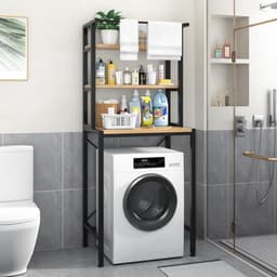 Wasmachine Rek - 3 laags - Kast - Ombouw - Robuust - Vocthbestendig - 69 x 60 x 177 cm - Zwart — thumbnail 1