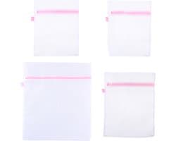 Waszakjes - 32x stuks - wit/roze - 3 formaten - waszakken