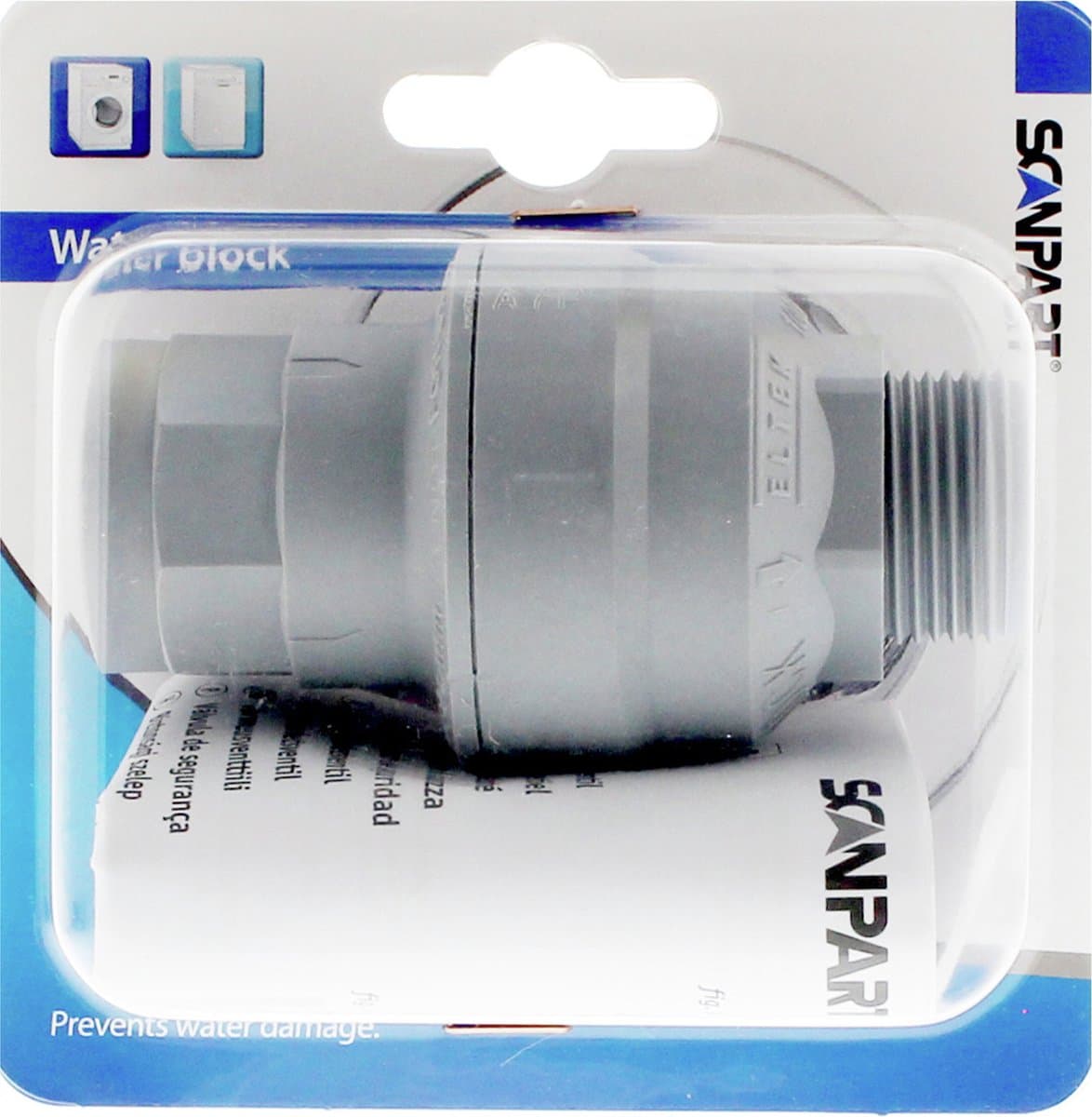 Scanpart mechanisch waterslot - Voor wasmachine en vaatwasser - Onderbreekt water bij defect aan machine - Mechanische waterstop - Aquastop kraan - Waterblok voor aanvoerslang - Universeel — afbeelding 1