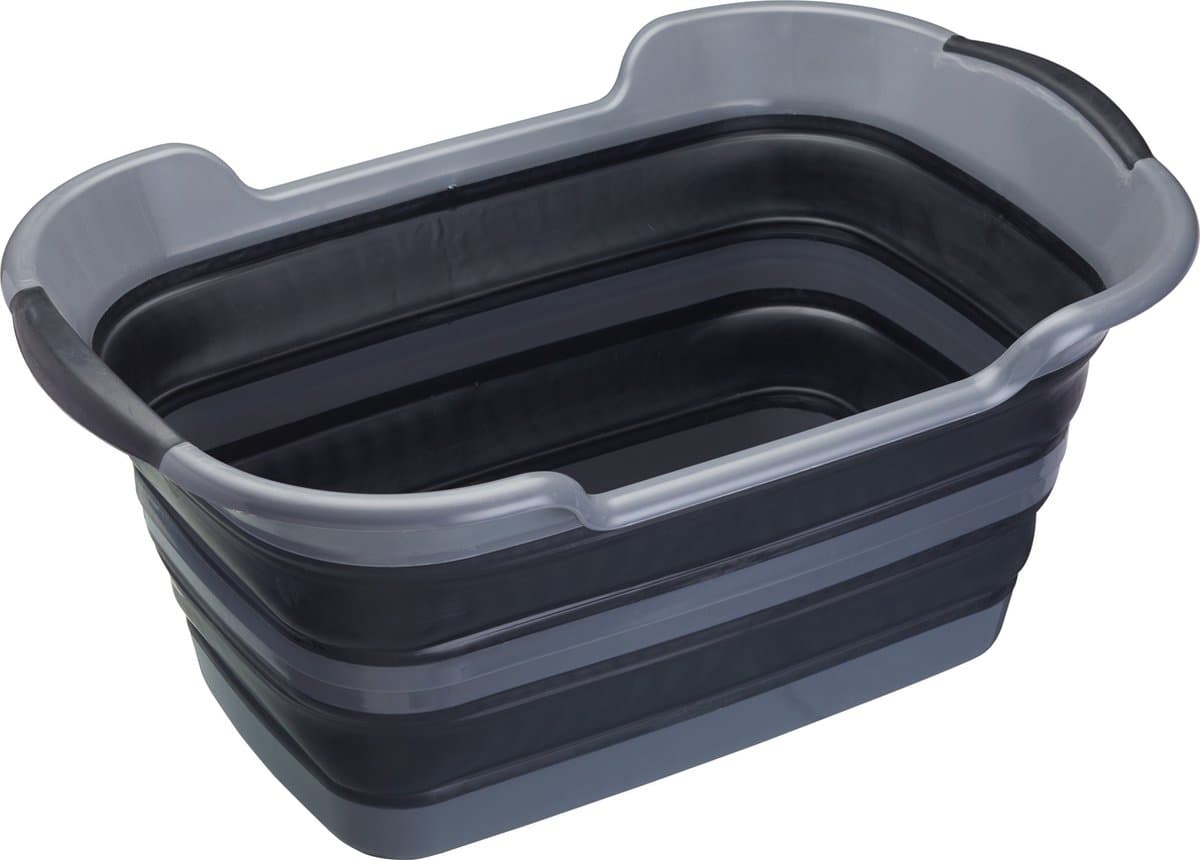 KitchenCraft MasterClass Smart Space Grote opvouwbare wasmand - zwart/grijs 60,5 x 40 x 28 cm — afbeelding 1