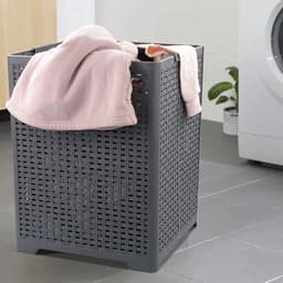 Online Europe, 2 opvouwbare Wasmand, 42L, Grijs,  33 x 33 x 44cm — thumbnail 3