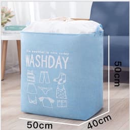 SUNMOOL Wasmand - Waszak - Laundry bag - Laundry basket - Opvouwbaar - 100 Liter - Licht Blauw — thumbnail 1
