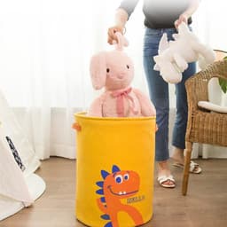 TDR - Opvouwbare wasmand -dinosaurus design -speelgoed mand - opberg mand-Met handvat -geel 35 * 45cm — thumbnail 3