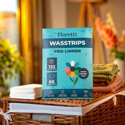 Floretti – Milieuvriendelijke Wasstrips – Fris Linnen – 132 wasbeurten – Wasstrips / Wasmiddeldoekjes / Wasdoekjes / Wasvellen / Laundry Sheets – Vegan – Voor alle kleuren en soorten was — thumbnail 2