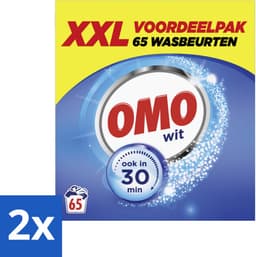 2 x OMO Waspoeder Wit 65 Wasbeurten 3,835 kg - Omo Wit XXL Waspoeder - Waspoeder - Witte Was - Stralend Wit - Snel Was — thumbnail 1