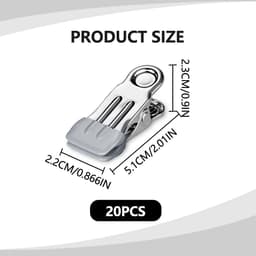 Wasknijpers Metaal - Kledingklemmen Sterk - Ophangen Kleding - Roestvrij Staal - 20x11x2 cm - Grijs — thumbnail 5