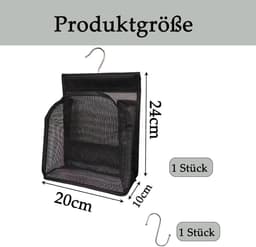 Wasknijperzak met Ophanghaak - Draagbare Waslijn Organizer voor Buiten en Binnen — thumbnail 3