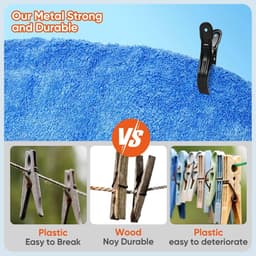 Set van 10 Sterke Zwarte Kledingclips voor Ophangen en Droogrekken — thumbnail 5