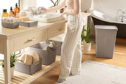 Curver Jute Wasmand met deksel 58L - 2 stuks - Taupe — thumbnail 3