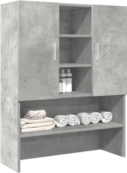 Wasmachine Meubel Betonlook Grijs 70.5x25.5x90cm - Kast voor Wasruimte & Badkamer — thumbnail 2