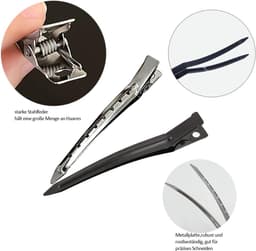 20 Stuks Professionele Haarclips voor Dames en Kappers - 9 cm Metalen Verdelingsklemmen — thumbnail 5