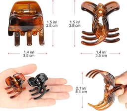6x Middelgrote Haarclips Set - Stevige Klauwclips voor Dik en Normaal Haar - Zwart & Bruin — thumbnail 4