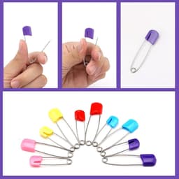 Luier Pins - Veiligheidsspelden Klemmen - Baby Verzorging - Roestvrij Staal - 50 Stuks - Veelkleurig — thumbnail 4