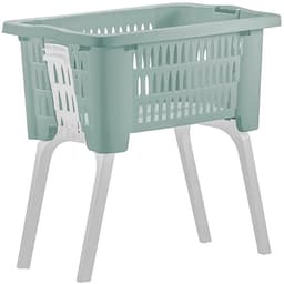Wasmand op poten groen 38 liter 39 x 59 x 29 cm kunststof — thumbnail 1