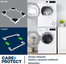 Universele Stapelset - Wasmachine Droger - Ruimte Besparen - Verstelbare Diepte - 33 tot 52 cm - Wit — thumbnail 2