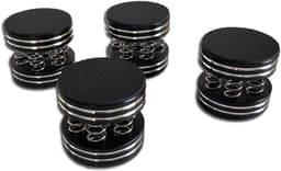Trildempers met veren - Trillingsisolatie - Platenspeler stabiliseren - Aluminium constructie - 40mm hoog - Zwart/zilver — thumbnail 1