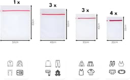 Purepeak Wasnetten Set 11 Stuks - Wasnetjes met Ritssluiting - Waszakken voor Wasgoed - Wasnet - Verschillende Maten — thumbnail 3