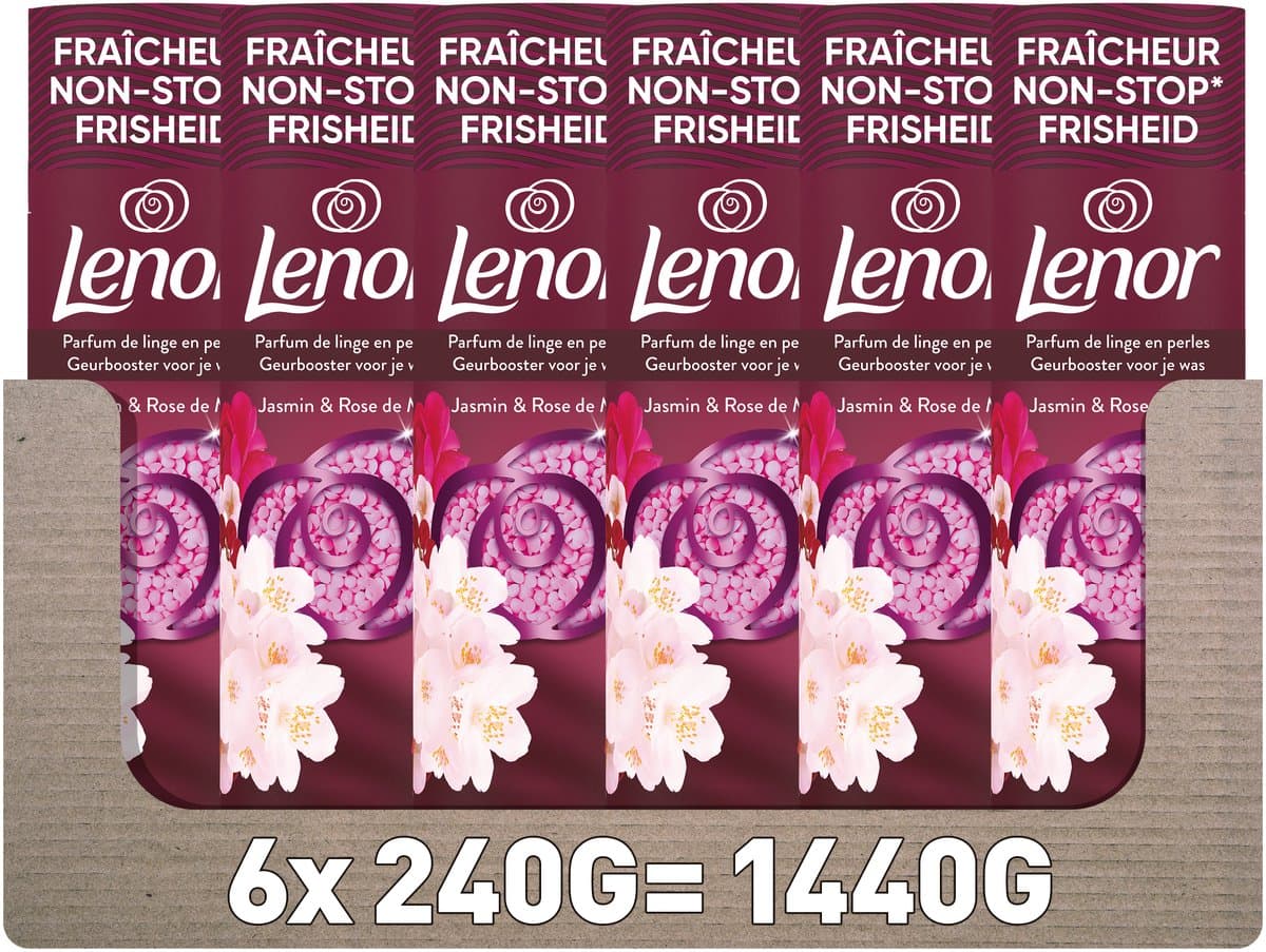 Lenor Geurbooster Jasmijn & Rose de Mai - 6 x 240 gram - Wasparfum — afbeelding 1