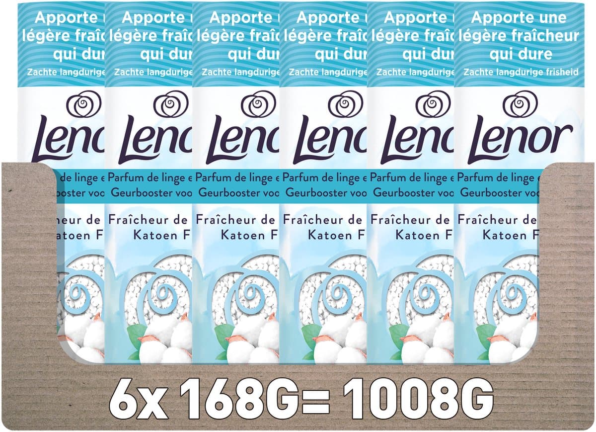 Lenor Light Geurbooster Katoen Fris - 6 x 168 gram - Wasparfum — afbeelding 1