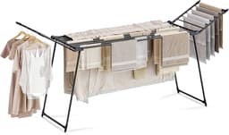 Meisterhome® – Uitschuifbaar Zwart Wasrek - Droogrek – Extra Groot & Inklapbaar Droogrek – 25 m Drooglengte – Stevig Carbonstaal – Tot 30 kg Wasgoed — thumbnail 1