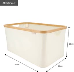 KROMS Wasmand opvouwbaar - Beige - 45L - Laundry basket - Heupwasmand - Opvouwbare wasmand - Opbergmand — thumbnail 2