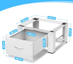 Wasmachine verhoger-150kg Capaciteit Wasmachine Standaard Metalen Basisframe met Lades-Anti-slip Schokabsorberende Hoekbeschermers voor Veilige Plaatsing-Geschikt voor Wasmachines, Drogers en Koelkastbases. — thumbnail 5
