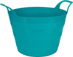 Excellent Houseware Flexibele wasmand - petrol blauw - 30 liter - kunststof - 54 x 37 cm - met handvatten — thumbnail 1
