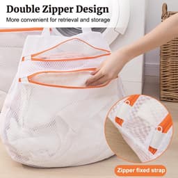 Waszak - 2 Stuks - Waszakken - Waszakjes - Wasnetten - Netwaszakken - Waszakjes Met Rits - Beschermzak voor Wasmachine - Laundry Bag - Kledingzakjes - Wassorteerder - Waszak Voor Delicate Stoffen - Voor Thuis, Slaapzaal, Hotel, Reizen - 30*30cm — thumbnail 2