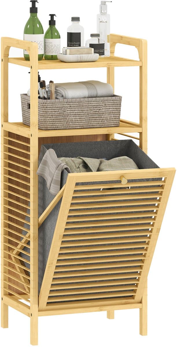Wasmand - Wasmand Kast - Wasmand Meubel - Bamboe - 40x30x95cm — afbeelding 1
