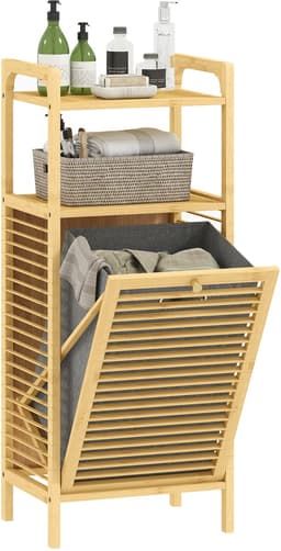Wasmand - Wasmand Kast - Wasmand Meubel - Bamboe - 40x30x95cm — thumbnail 1