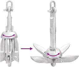 Inklapbaar 4-klauw Grijpanker Gietijzer Zilver 0,7 kg — thumbnail 5