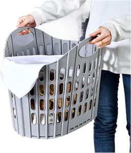 1 set - Opvouwbare wasmand - Slaapkamer - Badkamer - Opbergruimte voor vuile was - Geschikt voor opslag, grote capaciteit, openbare badkamer - 40*20*32cm - Roze — thumbnail 3
